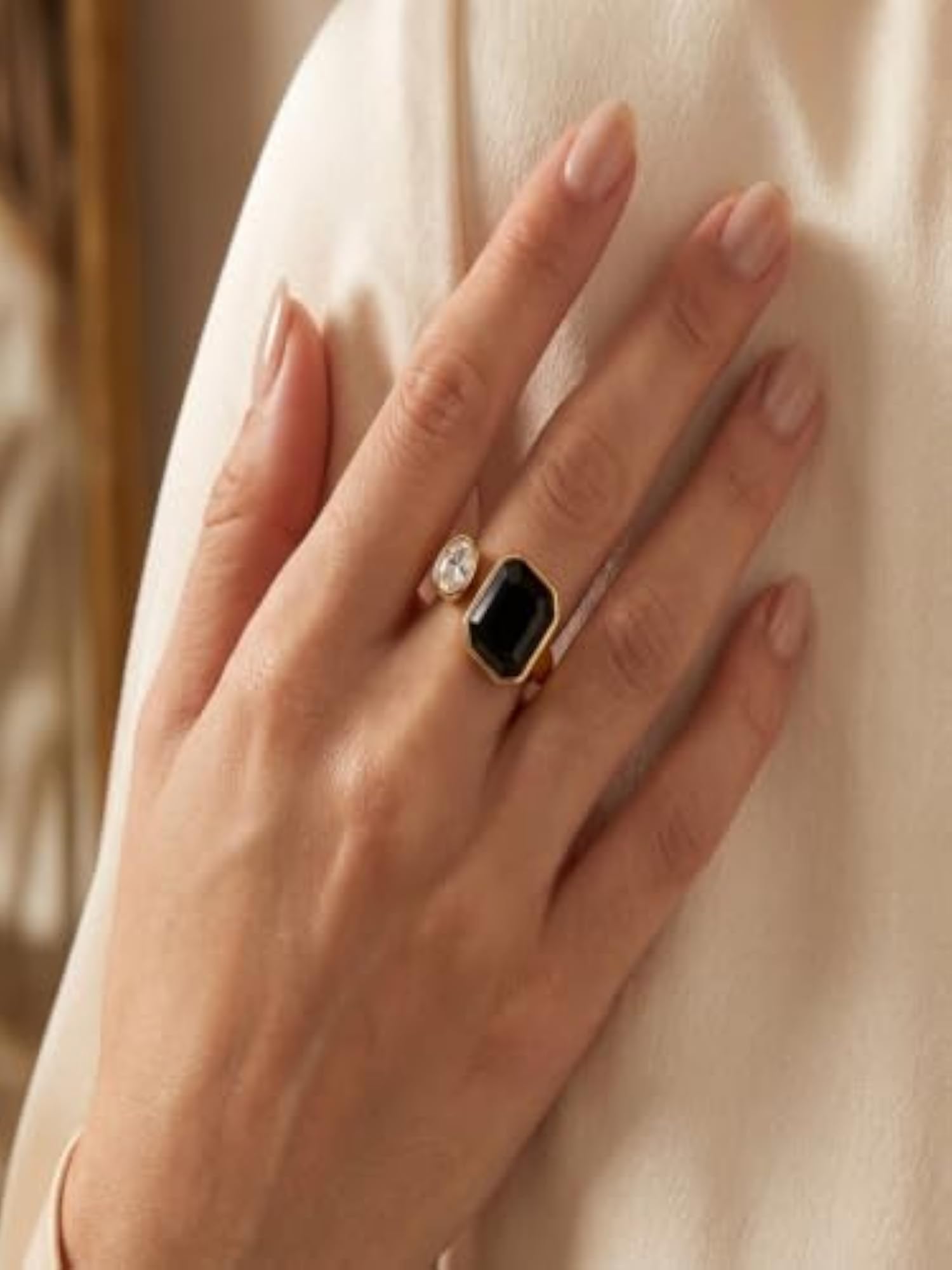 Women's Eclipse Duo Noir Ring, Elegant Design
